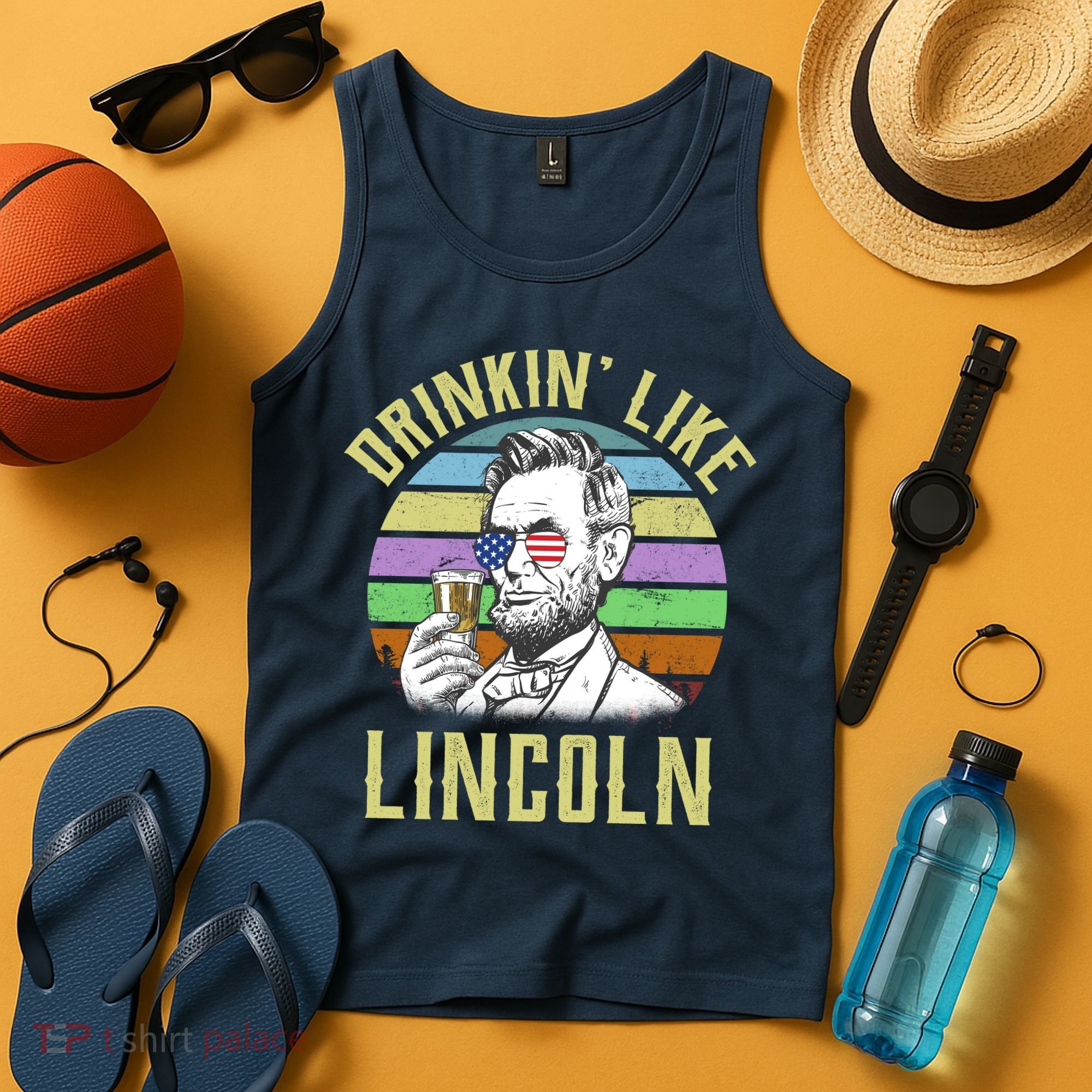 Drinkin' Like Lincoln Retro Abraham Tank Top