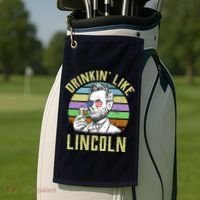 Drinkin' Like Lincoln Retro Abraham Golf Towel thumb 2