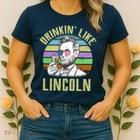 Drinkin' Like Lincoln Retro Abraham Women's T-Shirt thumb 2