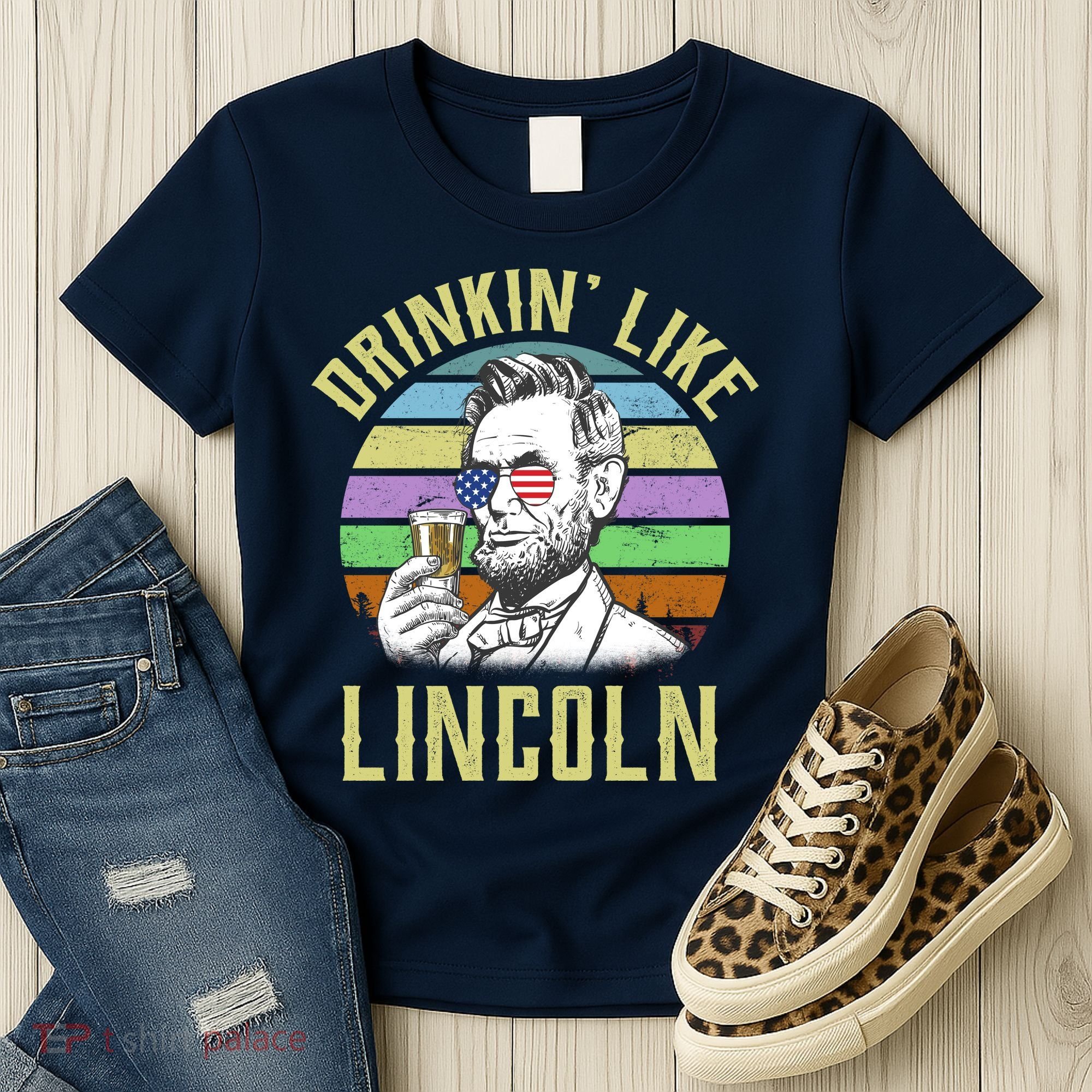 Drinkin' Like Lincoln Retro Abraham Women's T-Shirt