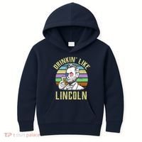 Drinkin' Like Lincoln Retro Abraham Kids Hoodie thumb 0