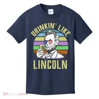 Drinkin' Like Lincoln Retro Abraham Kids T-Shirt thumb 0