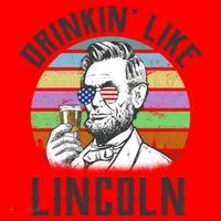 Drinkin' Like Lincoln Retro Abraham Santa Hat thumb 1
