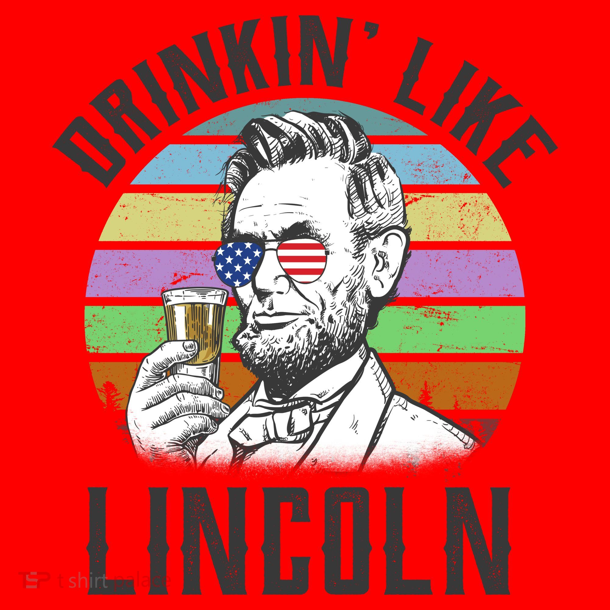 Drinkin' Like Lincoln Retro Abraham Santa Hat