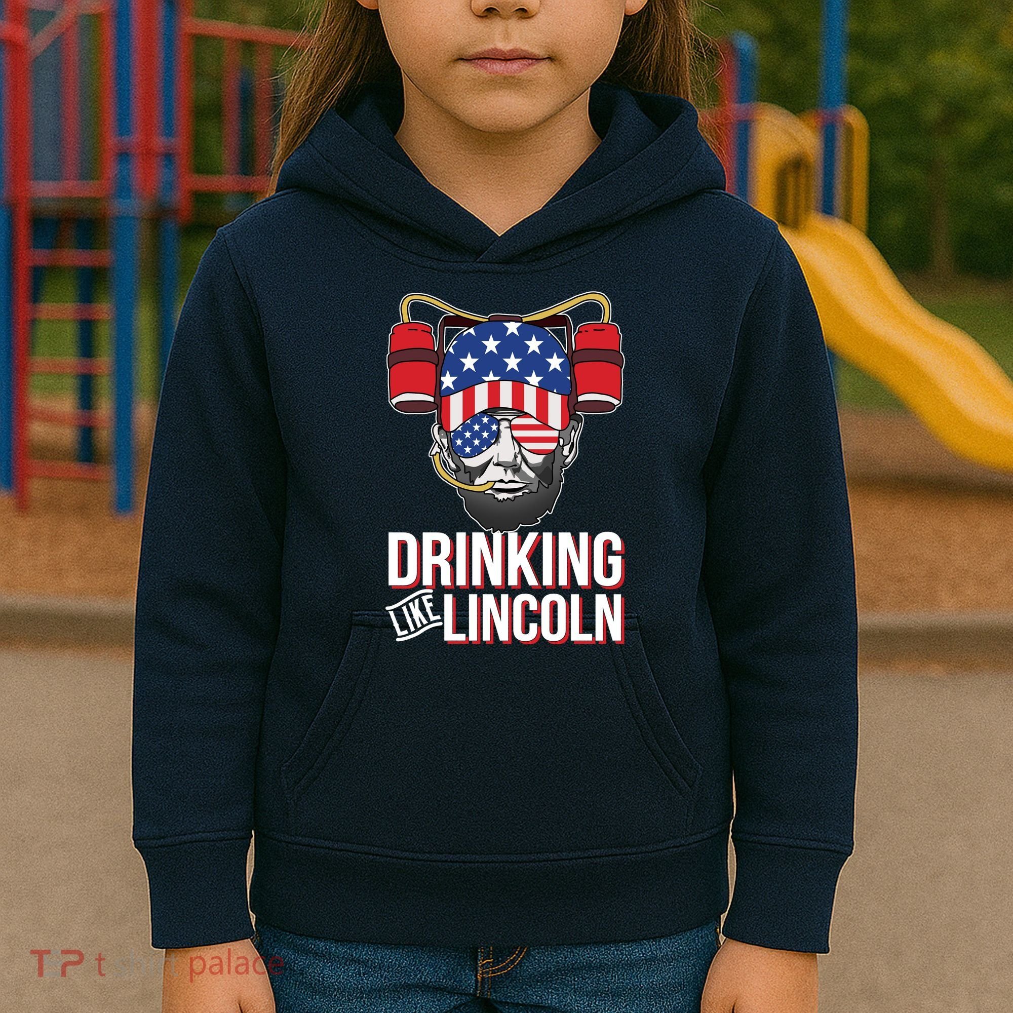 Drinking Like Lincoln Kids Hoodie