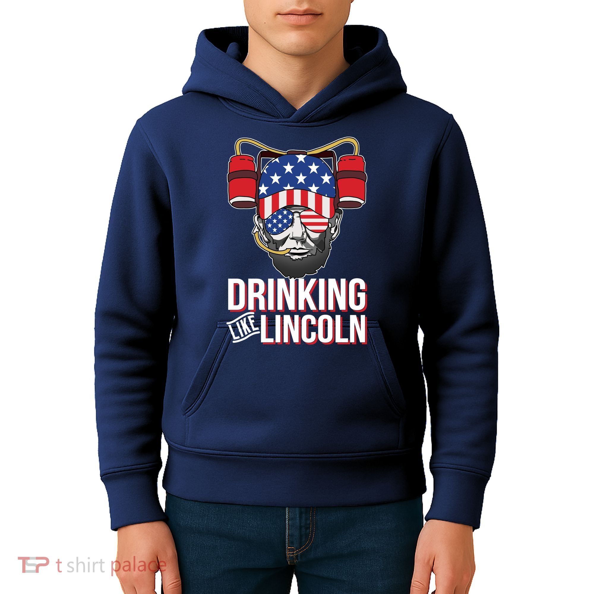 Drinking Like Lincoln Kids Hoodie