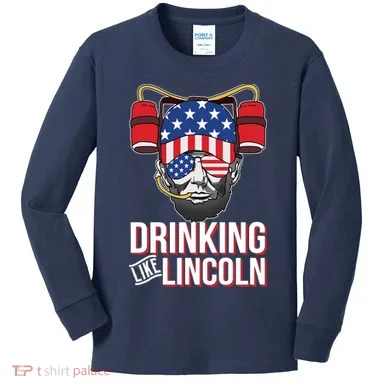 Drinking Like Lincoln Kids Long Sleeve Shirt