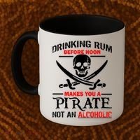 Drinking Rum Before Noon Makes You A Pirate Coffee Mug thumb 2