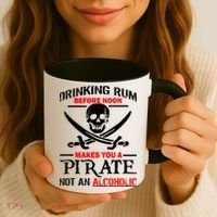 Drinking Rum Before Noon Makes You A Pirate Coffee Mug thumb 3