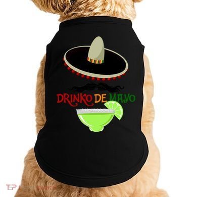Drinko De Mayo Funny Cinco De Mayo Mustache Sombrero Doggie Tank