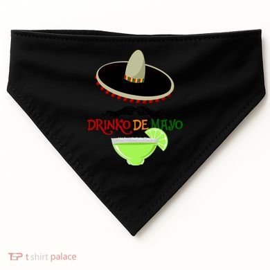 Drinko De Mayo Funny Cinco De Mayo Mustache Sombrero USA-Made Doggie Bandana