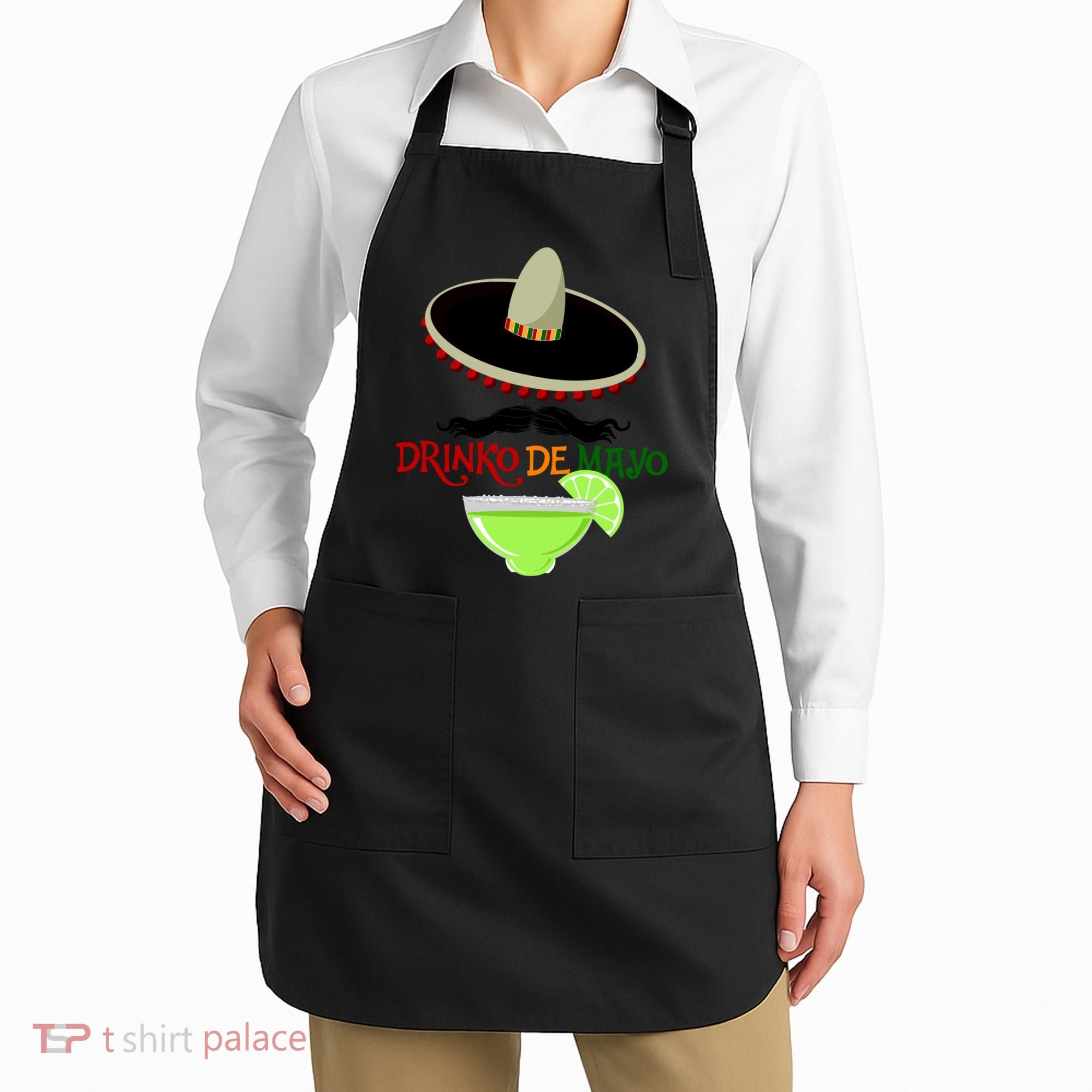 Drinko De Mayo Funny Cinco De Mayo Mustache Sombrero Apron