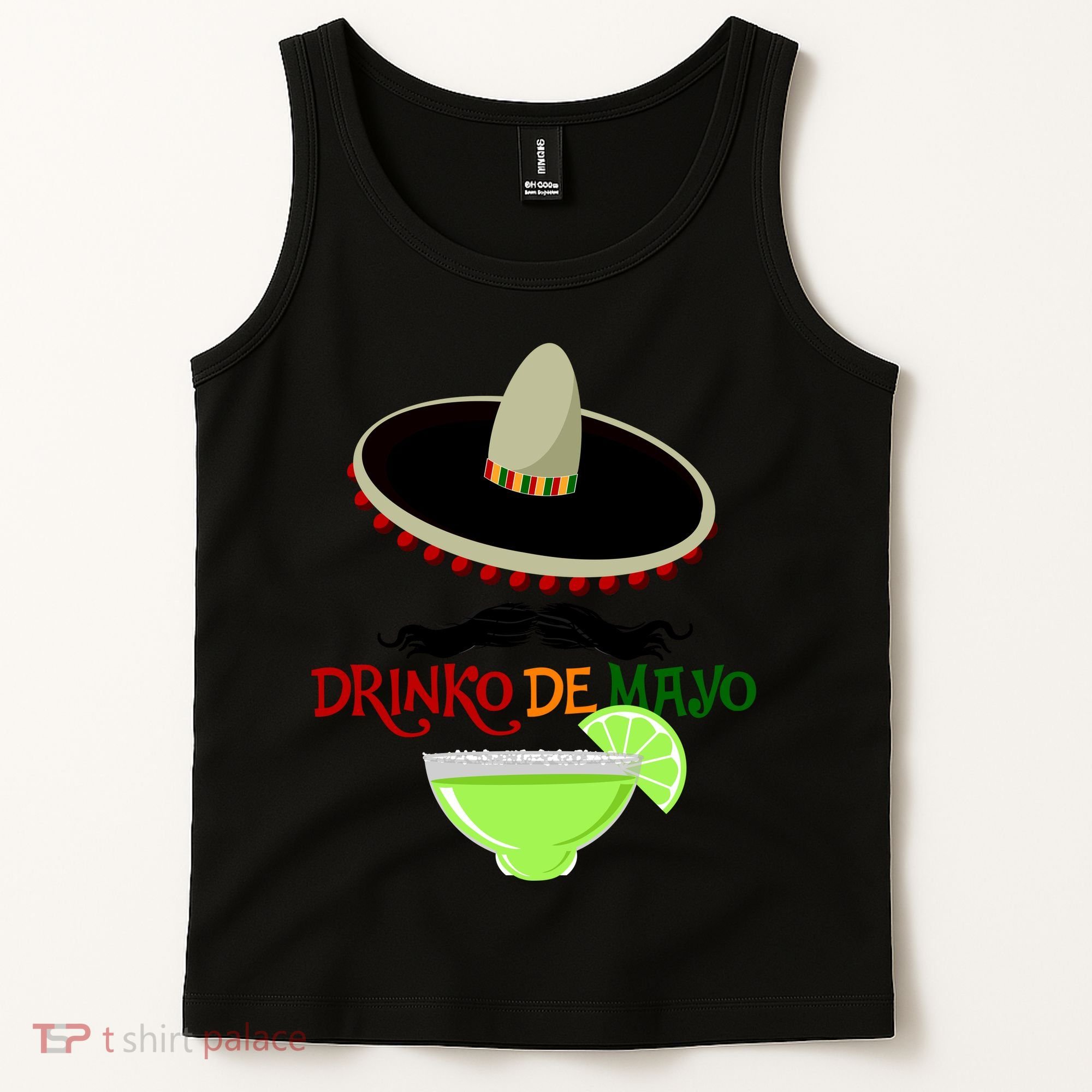 Drinko De Mayo Funny Cinco De Mayo Mustache Sombrero Tank Top