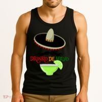 Drinko De Mayo Funny Cinco De Mayo Mustache Sombrero Tank Top thumb 3