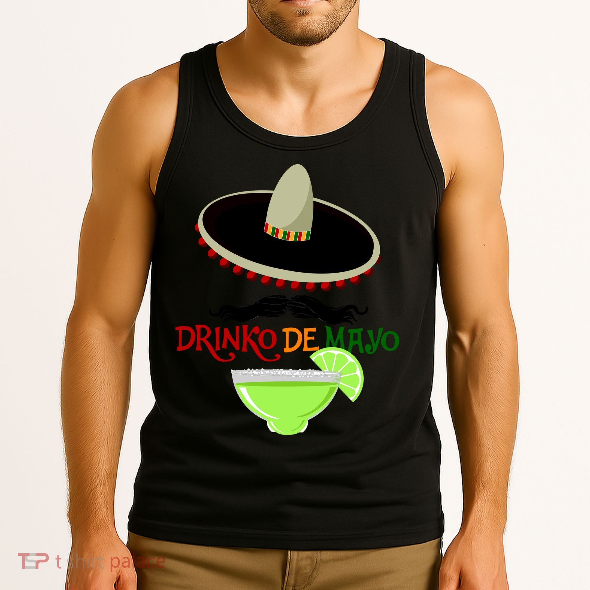 Drinko De Mayo Funny Cinco De Mayo Mustache Sombrero Tank Top