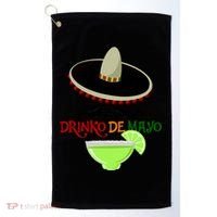 Drinko De Mayo Funny Cinco De Mayo Mustache Sombrero Golf Towel thumb 0