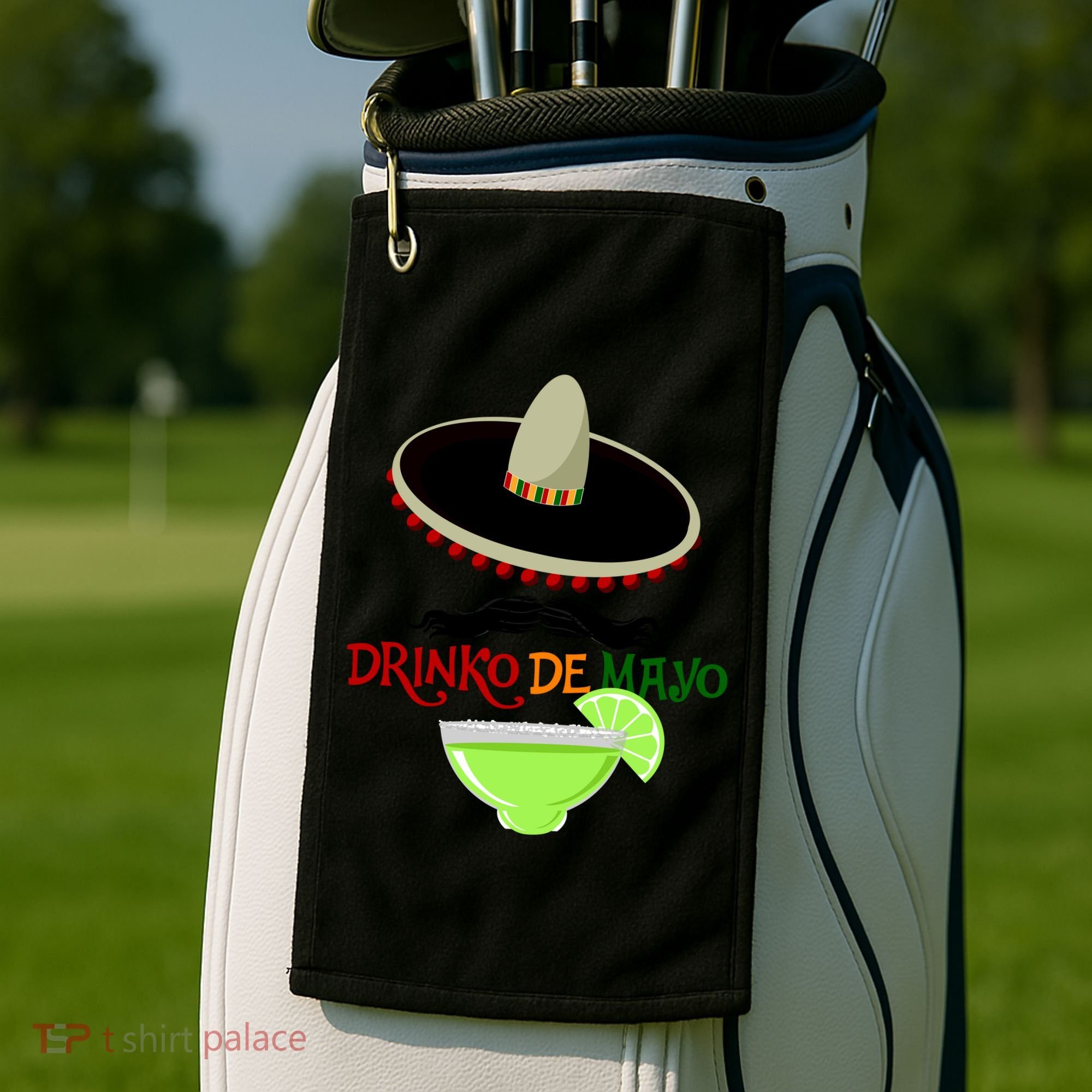 Drinko De Mayo Funny Cinco De Mayo Mustache Sombrero Golf Towel