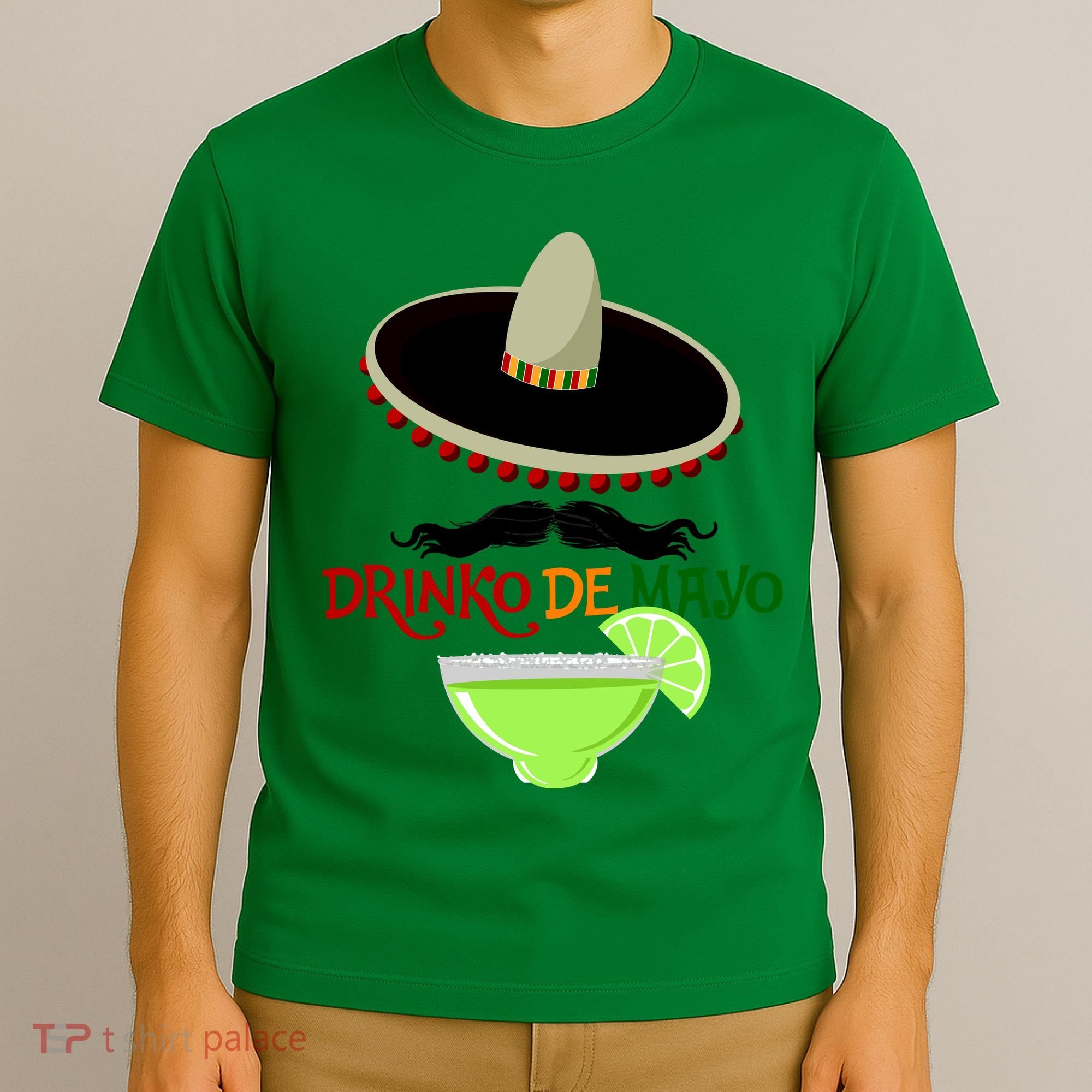 Drinko De Mayo Funny Cinco De Mayo Mustache Sombrero T-Shirt