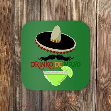 Drinko De Mayo Funny Cinco De Mayo Mustache Sombrero Coaster