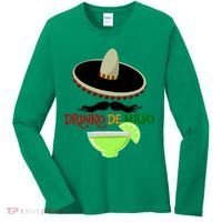 Drinko De Mayo Funny Cinco De Mayo Mustache Sombrero Women's Long Sleeve Shirt thumb 0
