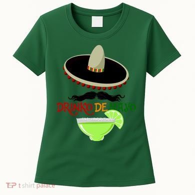Drinko De Mayo Funny Cinco De Mayo Mustache Sombrero Women's T-Shirt