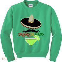 Drinko De Mayo Funny Cinco De Mayo Mustache Sombrero Kids Sweatshirt thumb 0