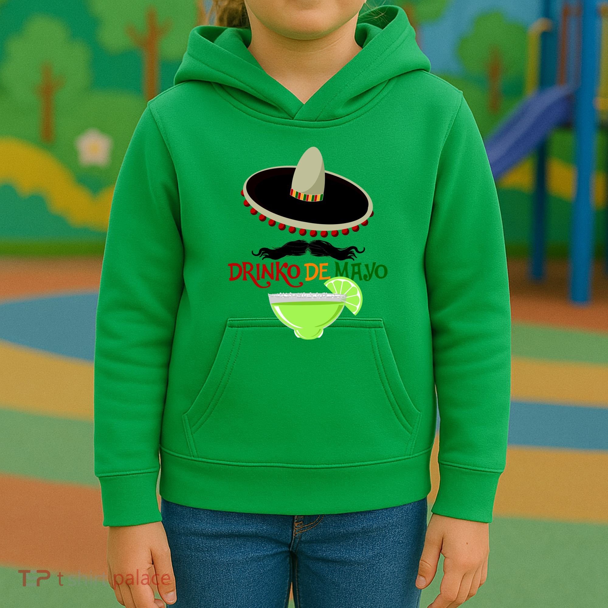 Drinko De Mayo Funny Cinco De Mayo Mustache Sombrero Kids Hoodie