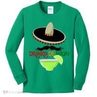 Drinko De Mayo Funny Cinco De Mayo Mustache Sombrero Kids Long Sleeve Shirt thumb 0