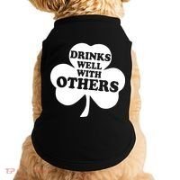 Drinks Well With Others Funny St. Patrick's Day Drinking Doggie Tank thumb 0