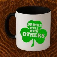 Drinks Well With Others Funny St. Patrick's Day Drinking Coffee Mug thumb 2