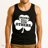 Drinks Well With Others Funny St. Patrick's Day Drinking Tank Top thumb 3