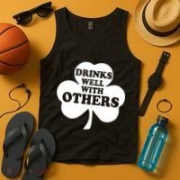 Drinks Well With Others Funny St. Patrick's Day Drinking Tank Top thumb 4