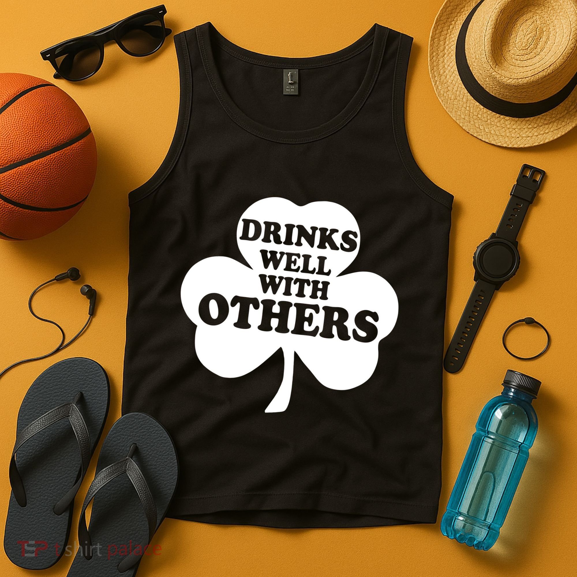 Drinks Well With Others Funny St. Patrick's Day Drinking Tank Top