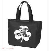 Drinks Well With Others Funny St. Patrick's Day Drinking Tote Bag thumb 3