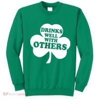 Drinks Well With Others Funny St. Patrick's Day Drinking Sweatshirt thumb 0