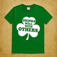 Drinks Well With Others Funny St. Patrick's Day Drinking T-Shirt thumb 5