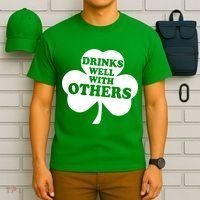 Drinks Well With Others Funny St. Patrick's Day Drinking T-Shirt thumb 6