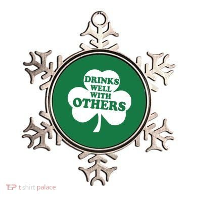 Drinks Well With Others Funny St. Patrick's Day Drinking Ornament