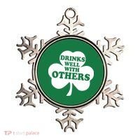 Drinks Well With Others Funny St. Patrick's Day Drinking Ornament thumb 0