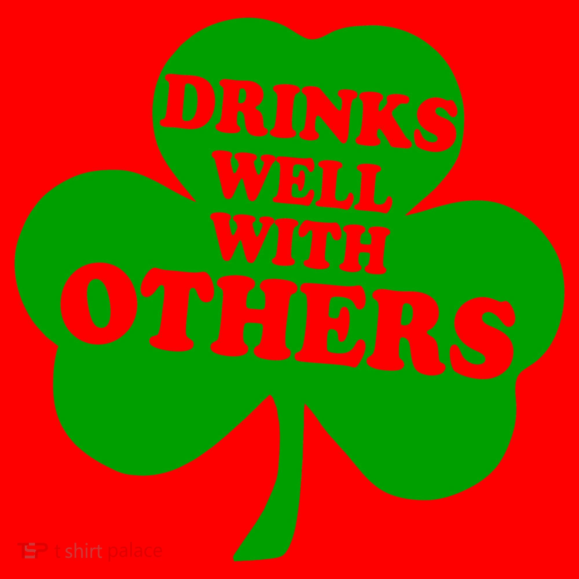 Drinks Well With Others Funny St. Patrick's Day Drinking Santa Hat