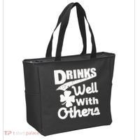 Drinks Well With Others St. Patrick's Day Tote Bag thumb 2