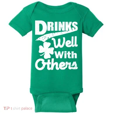 Drinks Well With Others St. Patrick's Day Baby Bodysuit