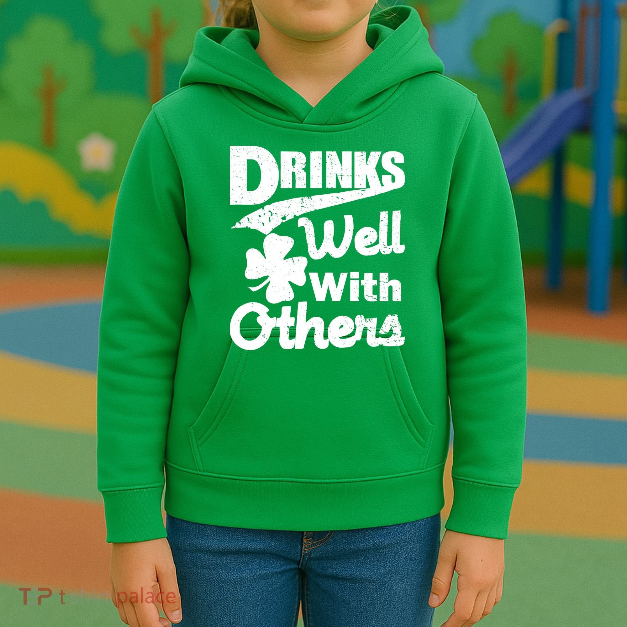 Drinks Well With Others St. Patrick's Day Kids Hoodie