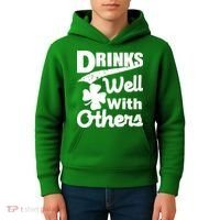 Drinks Well With Others St. Patrick's Day Kids Hoodie thumb 4