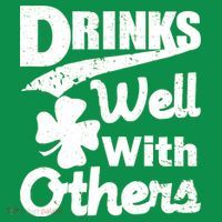 Drinks Well With Others St. Patrick's Day Kids Long Sleeve Shirt thumb 2