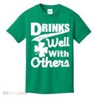 Drinks Well With Others St. Patrick's Day Kids T-Shirt thumb 0