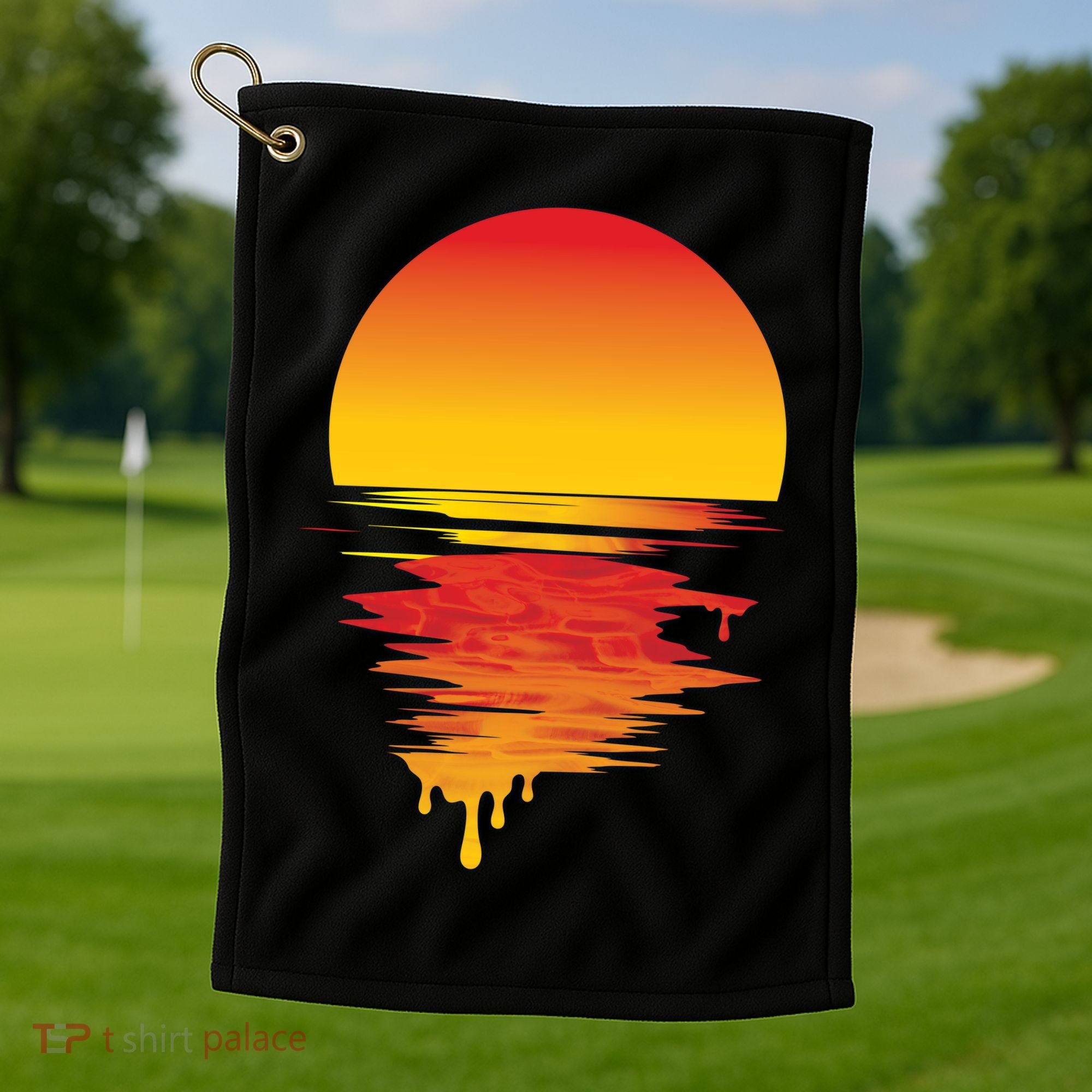 Dripping Sunset Golf Towel