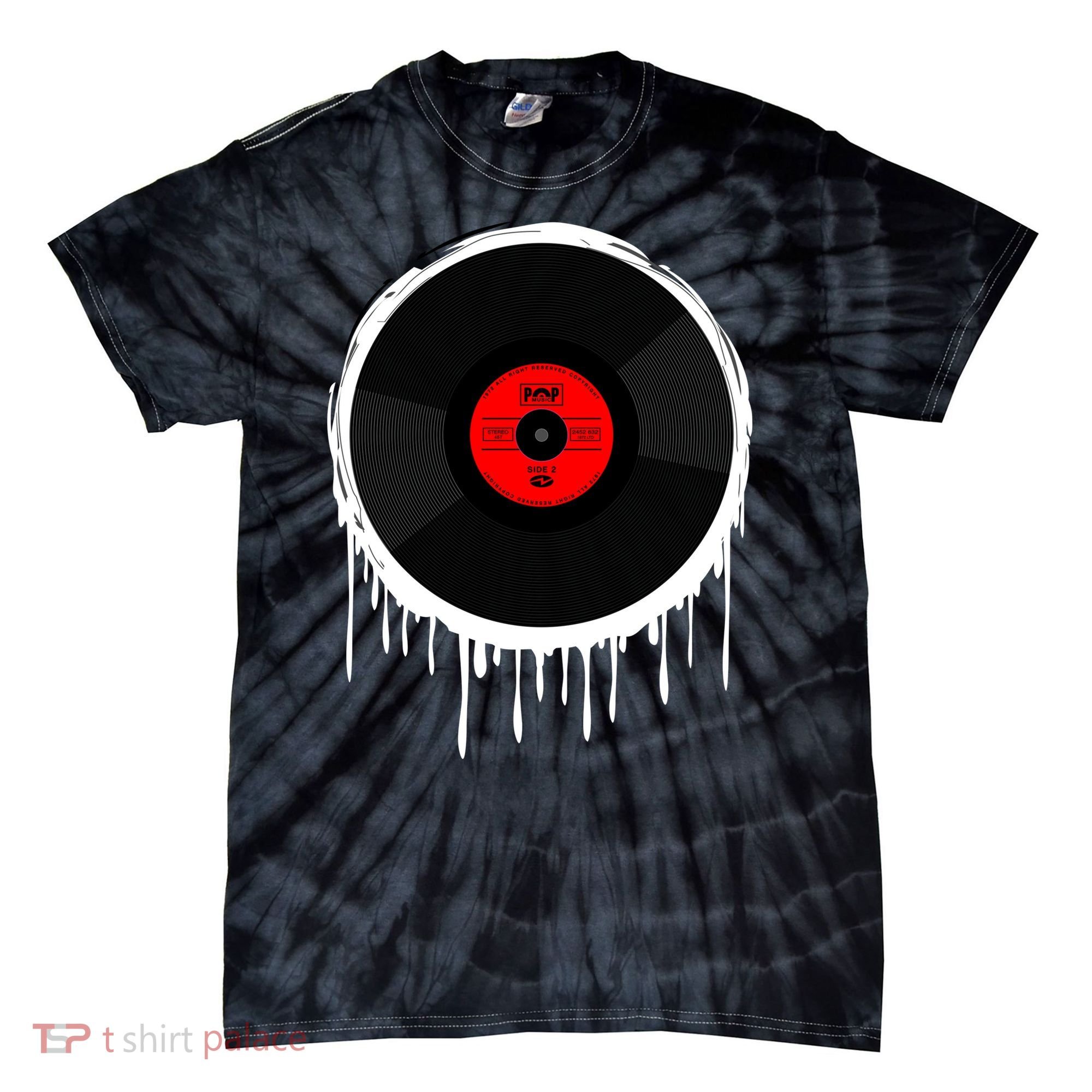 Dripping Vinyl Record Tie-Dye T-Shirt