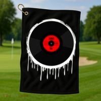 Dripping Vinyl Record Golf Towel thumb 1