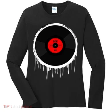 Dripping Vinyl Record Women's Long Sleeve Shirt